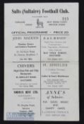 1956 Yorkshire League Cup Final match programme SALTS (Saltaire) v Halifax Town (reserves) 23
