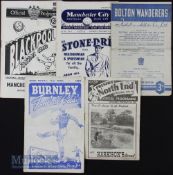 1951/52 Manchester United away match programmes at Preston NE, Manchester City, Bolton Wanderers,