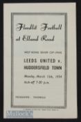 1953/54 Leeds Utd v Huddersfield Town WRSC Final 15 March 1954, 4 pages.