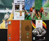 RWC 1987, 1995 & 1999 Rugby Programmes (7): Nice selection to inc the large overall pool stages
