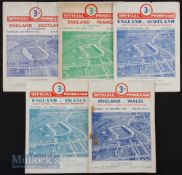 1947-1950 England Home Rugby Programmes 1 (5): England, title winners 1947 v Scotland, (prewar