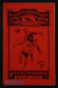 1932/33 Arsenal v West Ham Utd London Combination 1st October 1932 match programme.
