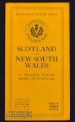 1927 Scarce Scotland v NSW Rugby Programme: Not often seen, this issue is from the first overseas