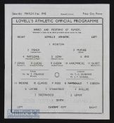 1944/45 War League North Cup Lovells Athletic v Cardiff City 31 March 1945 single sheet. Slight