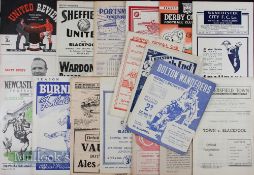 1948/49 Selection of Blackpool away league match programmes to include Burnley, Middlesbrough, Stoke