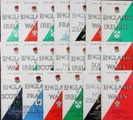England Home Rugby Programmes 1958-1974 (20): Good selection of Twickenham issues over more tham