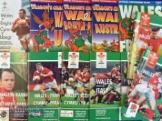 Wales Home Rugby Programmes 1995-97 (12): All here, USA, Canada, Fiji, Barbarians etc plus England