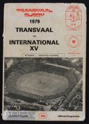 1979 Transvaal v Invitational XV March 1979: Minor nicks & wear to interesting programme with many