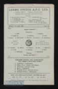 1960/61 Leeds Utd v Raith Rovers friendly match programme at Elland Road 17 April 1961. Single