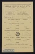 1960/61 Leeds Utd v Huddersfield WRSC semi-final 1st May 1961, single sheet.