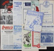 1948/49 Wolves away league match programmes to include Manchester Utd, Portsmouth (tape edge),