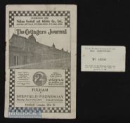1938/39 Fulham v Sheffield Wednesday Div 2 match programme 17 April 1939, slight creases, fair.