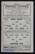 1930/31 Derby County v Leicester City 27 December 1930 at Baseball Ground. Slight crease, team