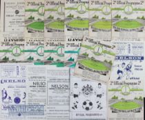 Selection of Nelson FC home match programmes to include 1947/48 Bacup Borough 1948/49 Clitheroe