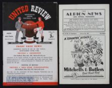 1950/51 Manchester United v West Bromwich Albion 14 April and reverse fixture WBA v Manchester Utd 6