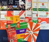English & Welsh Rugby Programmes (17): England v Wales 1990/1992; v Ireland 1992; v Canada (Wembley)