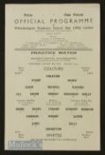 1959/60 Wolves public practice match programme Colours v Whites 8 August 1959, single sheet. Good.