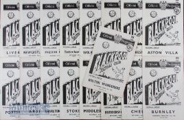 1951/52 Selection of Blackpool home league match programmes to include Manchester Utd (Champions),