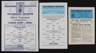 Selection of match programmes Tottenham Hotspur v Chelsea London Challenge Cup semi-final 2nd