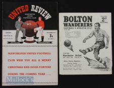 1950/51 Manchester United v Bolton Wanderers 23 December and reverse fixture Bolton Wanderers v