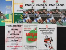 Rugby Programme Selection ‘A’, ‘B’, U-21s, 19s and Schools etc (28): Lovely, harder to source issues