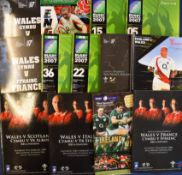 2007-2008 Great Wales inc signed Rugby Programme Collection (13): 3 World Cup warm-ups plus all four