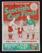 1953/54 Scottish Cup Final Celtic v Aberdeen at Hampden. Crease, team change.