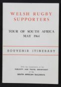 V Rare 1964 Welsh Rugby Supporters SA Tour Brochure: Info and itinerary for followers of the Welsh