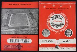 Ireland v Wales 1951, 1953 at Windsor Park. Slight creases. (2)