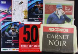 RWC 2015 Rugby Programmes etc (6): New Zealand v France & Ireland v Argentina Quarter Finals (