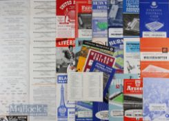 1962/63 Wolverhampton Wanderers home league match programmes including Blackpool (postponed), WBA (
