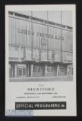 1961/62 Football League Cup 1st round Leeds Utd v Brentford 13 September 1961. Very good. NB: