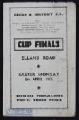 Leeds & District FA Cup Final at Elland Road, match programme 6 April 1953 featuring Leeds Utd Colts