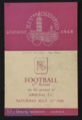 London Olympic games 31 July 1948 Great Britain v Holland at Arsenal. Slight crease, team changes