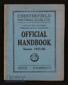 1927/28 Chesterfield handbook full of stats, photos and general information including results/