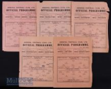 War League South 1945/46 Arsenal home match programmes v Birmingham City, Charlton Athletic,