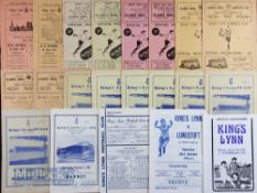 Selection of King’s Lynn home match programmes v Harwich & Parkeston 1948/49, 1949/50, 1950/51,