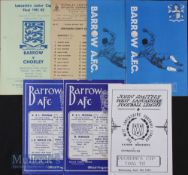 Selection of Barrow home match programmes 1965/66 Blackpool (Lancs Senior Cup s/final) 1966/67
