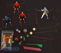 Blow Football game pieces to include 4x goals, blowing tubes and ball, crouching Subbuteo