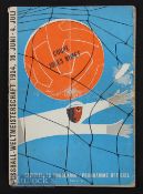 1954 World Cup England v Belgium at Basle 17 June. Creases, adhesion mark to cover, poor-fair.