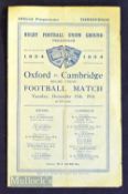 1934 Varsity Rugby Match Programme:  Big win for the Light Blues with the two sides featuring more