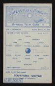 1939/40 War abandoned season Queens Park Rangers v Southampton 8 February 1940 in league ‘B’