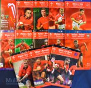 Wales Home Rugby Programmes 2002-03 (13): All at Cardiff except the first, v Romania at Wrexham