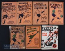 Pre-war ‘Answers’ football cards 1929/30, 1930/31, 1931/32, 1934/35, 1935/36 (poor), 1936/37, 1937/