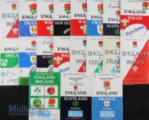 England Home Rugby Programmes 1976-1989 (19): Lovely range of issues, all Five Nations except NZ