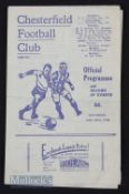 1945/46 War League north Chesterfield v Sunderland 22 September 1945 4 pages. Slight crease.