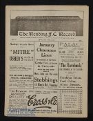 1928/29 Reading v Tottenham Hotspur FAC 3rd round match programme, 4 pagers (opens out into 1