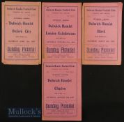 1934/35 Dulwich Hamlet home match programmes 1st team v Oxford City; reserves v London