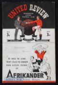 1946/47 Manchester Utd v Middlesbrough 14 September 1946 at Maine Road. Slight creases, writing to