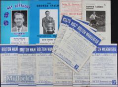 Selection of Bolton Wanderers home match programmes to include 1953/54 Liverpool (FAC),